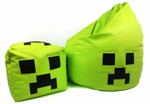Pufa Fotel XXL Limonkowa Buźka minecraft z kostką