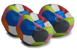 3szt Pufa Piłka kolorowa Fotel Worek Nożna 65 cm