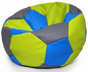 Pufa Piłka Nożna 65cm szaro limonkowo błękitna 